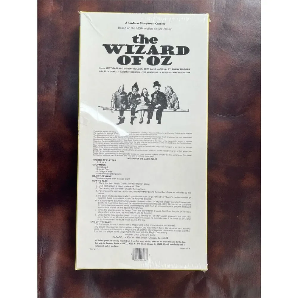 Wizard of Oz Vintage (1974) Classic Board Game Sealed Based on the MGM Movie